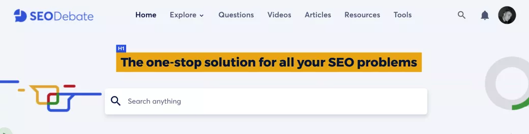 How page will look when "Highlight" feature is on in Heading Optimization